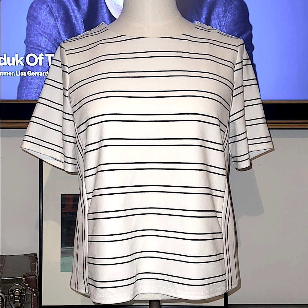 Women’s White & Black Striped Blouse